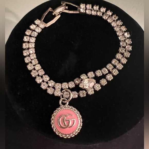 Jewelry - Pink authentic Gucci piece up cycled silver bracelet